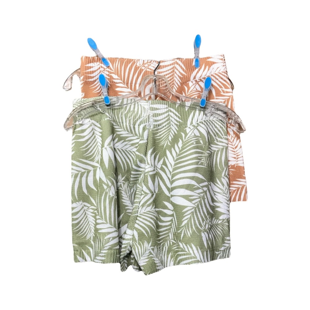 Late Night Apparel 2 Pack of‎ Stretch Shorts Green/ Caramel Women's